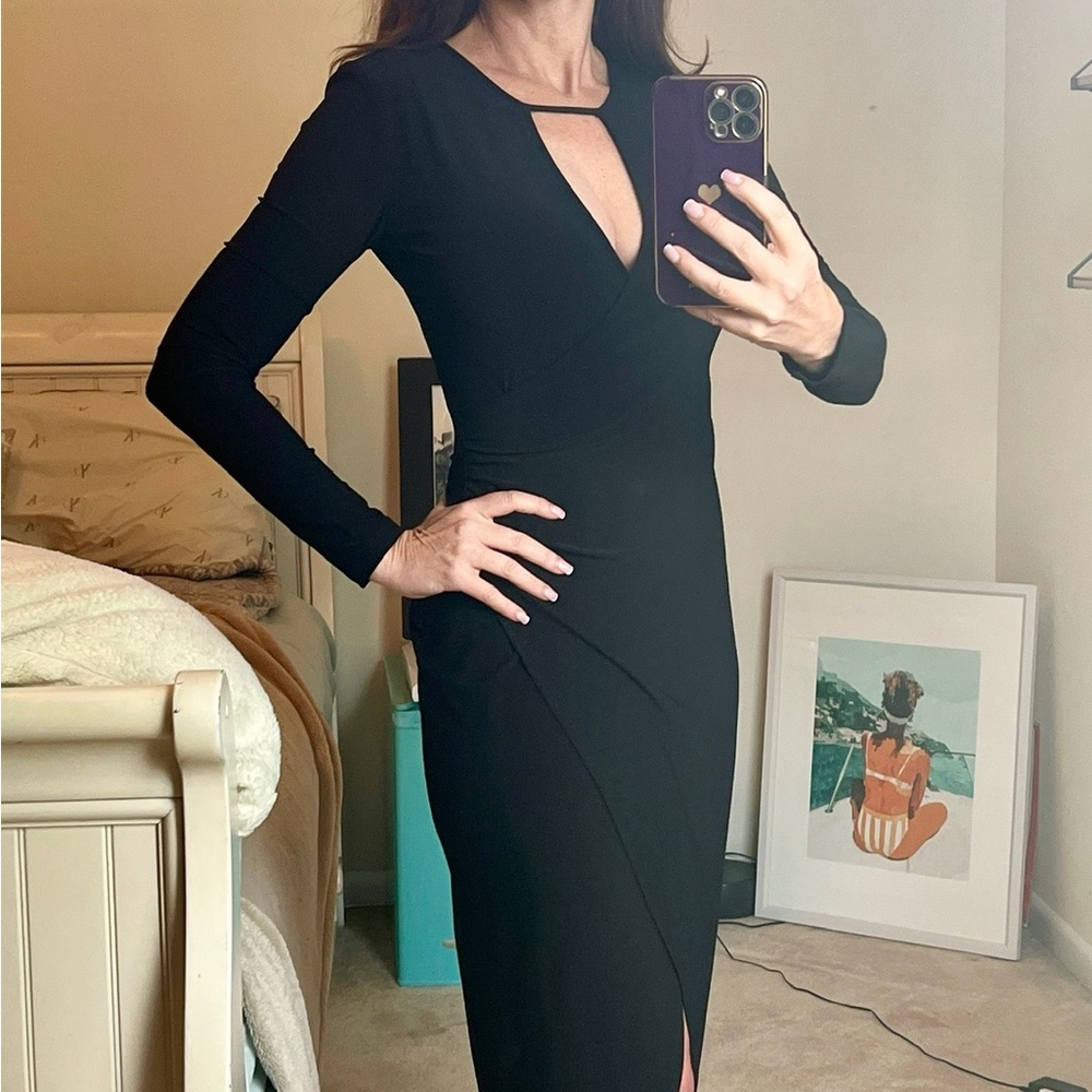 Leith Black Long Sleeve Dress